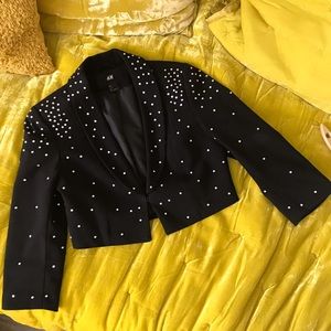 ✨ rhinestone crop blazer! H&M ✨